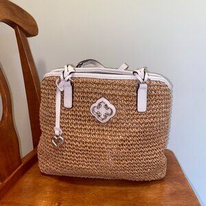 Brighton Raffia -esque boho beach woven straw bag